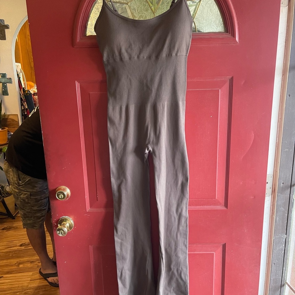 Brand New Elegant Brown Jumpsuit with flare bottoms